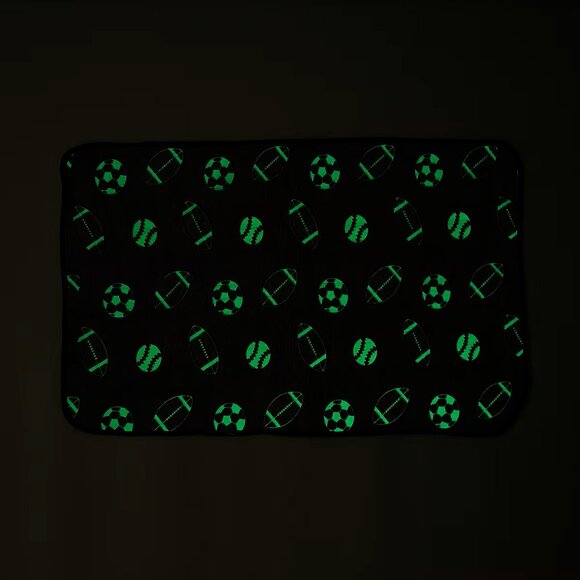 Dark Blue Rugby Pattern Glow-in-The-Dark Carpet - Picture 2 of 5